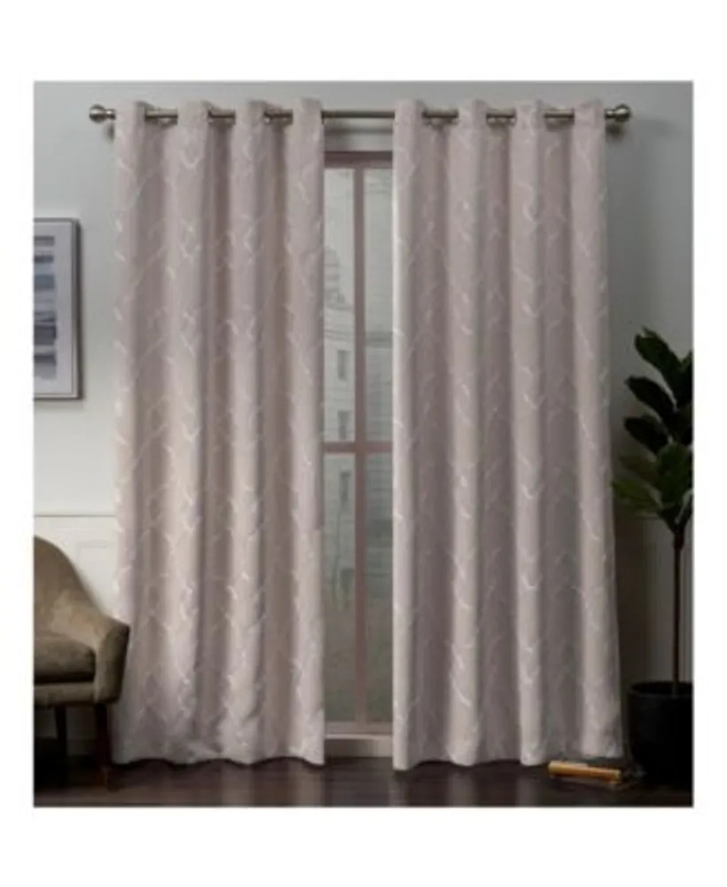 Exclusive Home Belmont Embroidered Woven Blackout Grommet Top Curtain Panel Pair
