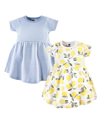 Hudson Baby Girls Cotton Short-Sleeve Dresses 2pk, Lemons