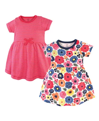 Touched by Nature Toddler Boys Organic Cotton Short-Sleeve Dresses 2pk, Bright Flower