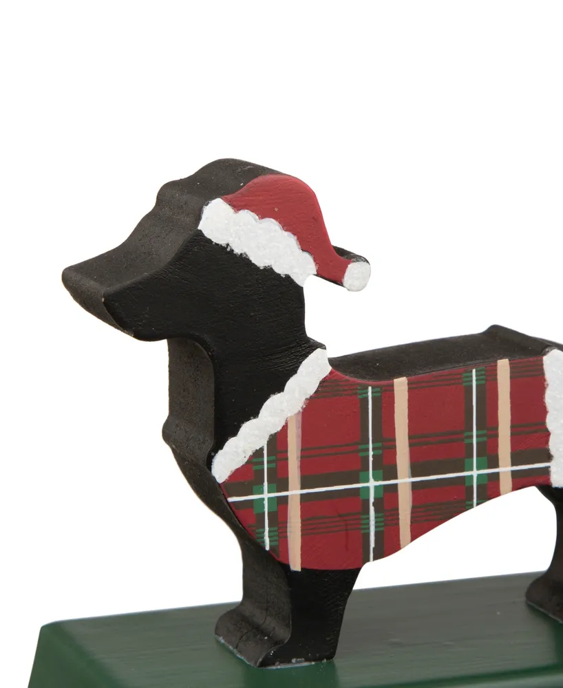 Glitzhome Wooden, Metal Dachhound Stocking Holder