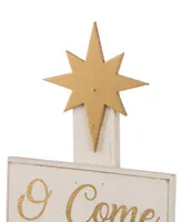 Glitzhome Wooden Nativity Table Tree Decor