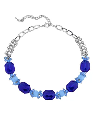 2028 Silver-Tone Beaded Necklace