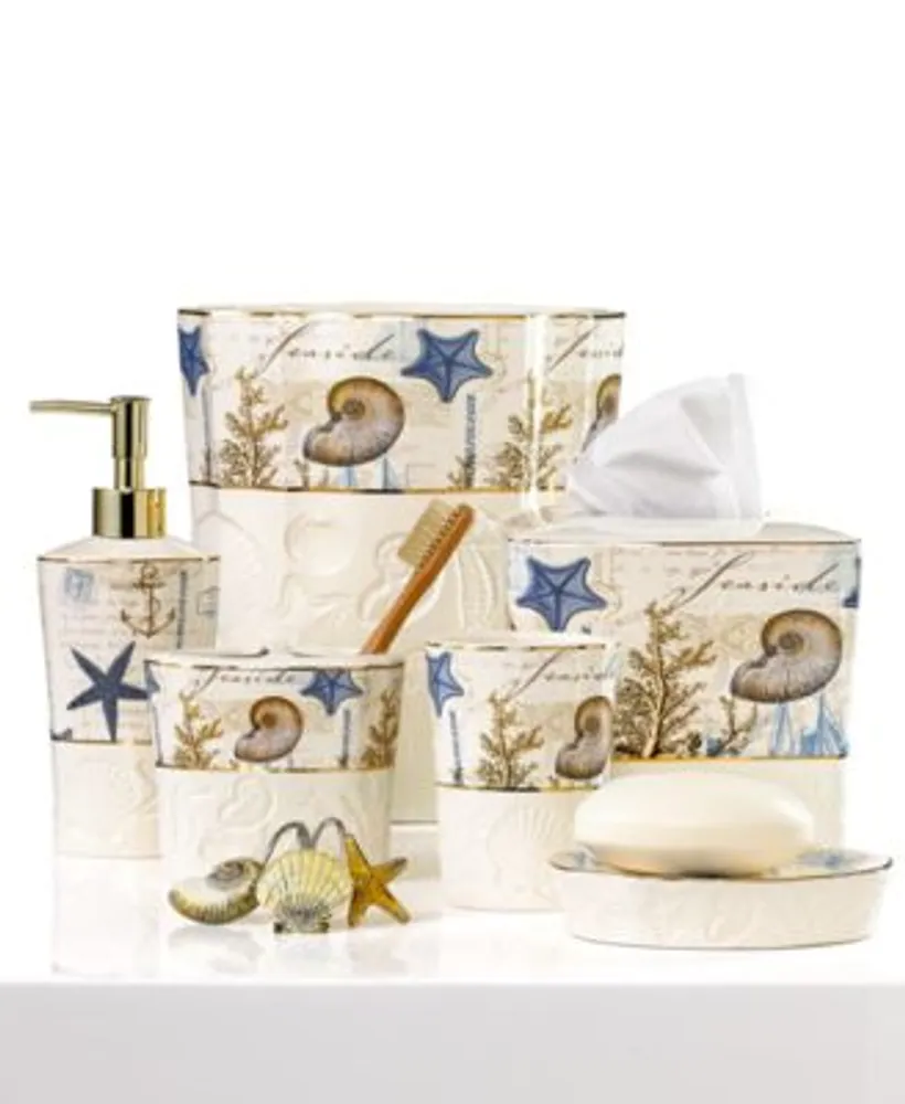 Avanti Antigua Starfish Seashells Ceramic Bath Accessories