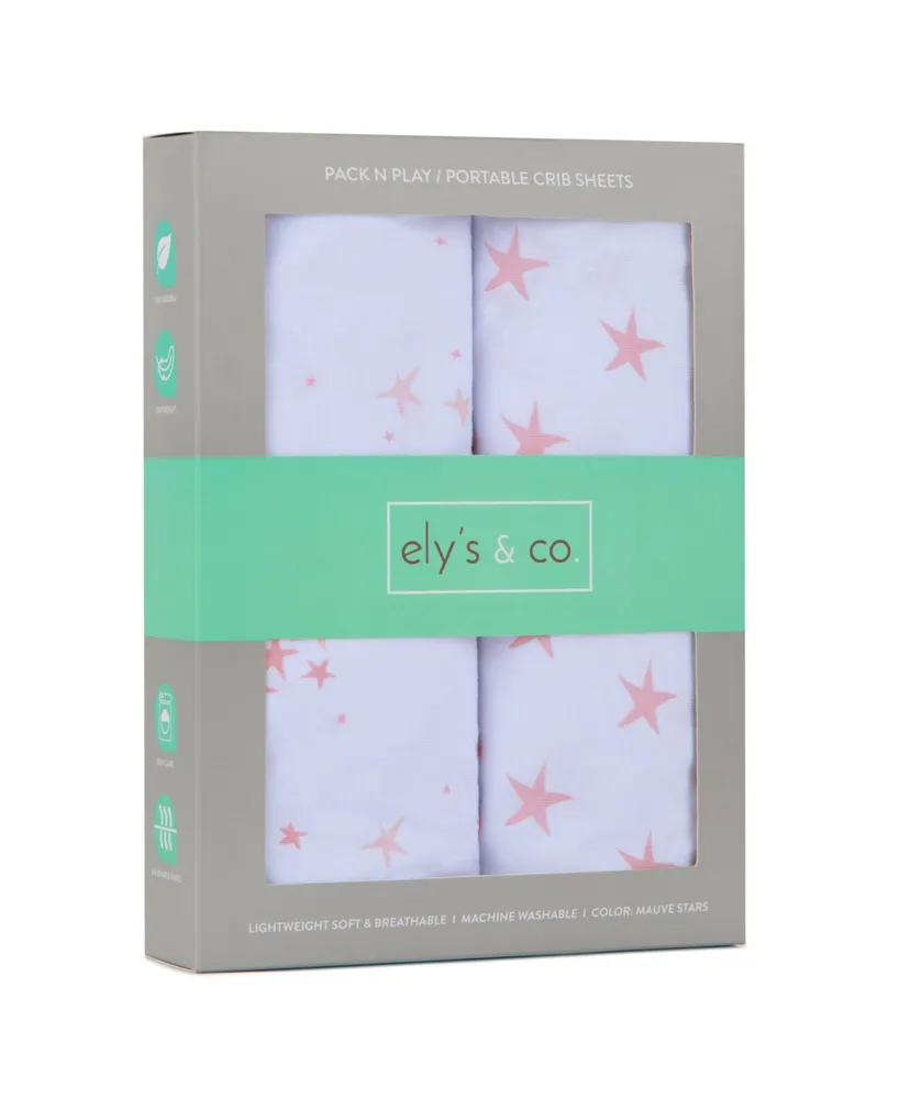 Ely's & Co. Ultra Soft Jersey Cotton Pack N Play Sheets 2 Pack