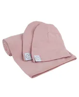 Ely's & Co. Jersey Cotton Swaddle Blankets with Baby Hat