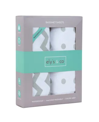 Ely's & Co. Water Resistant Jersey Cotton Bassinet Sheet Set 2 Pack