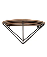 Glitzhome Farmhouse Metal and Wooden Wall Shelves, Set of 2