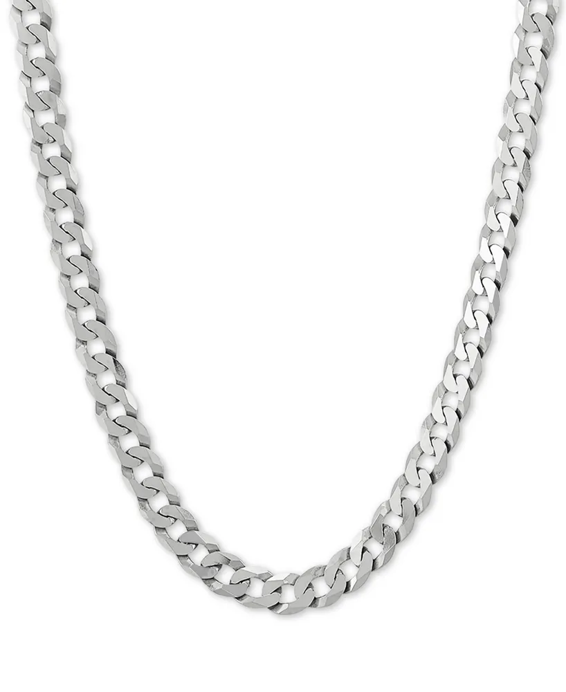 Curb Link 22" Chain Necklace (7mm) in Sterling Silver