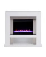 Southern Enterprises Arell Stainless Steel Color Changing Electric Fireplace