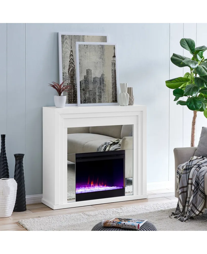 Southern Enterprises Morrigan Mirrored Color Changing Electric Fireplace