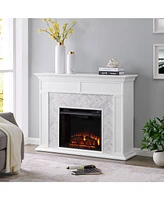 Southern Enterprises Anika Marble Tiled Electric Fireplace