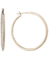 Givenchy Medium Pave Hoop Earrings 1-1/4"