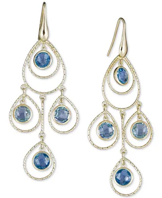 Blue Topaz Chandelier Drop Earrings (8-3/4 ct. t.w.) in 14k Vermeil over Sterling Silver