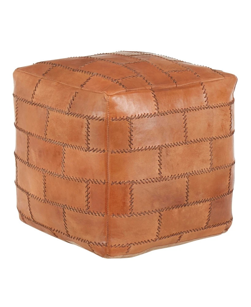 Cobbler Industrial Pouf in Leather by Lumisource