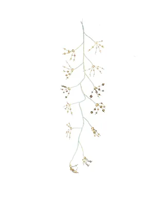 Kurt Adler 6-Foot White Bark Garland with Warm White Fairy Lights