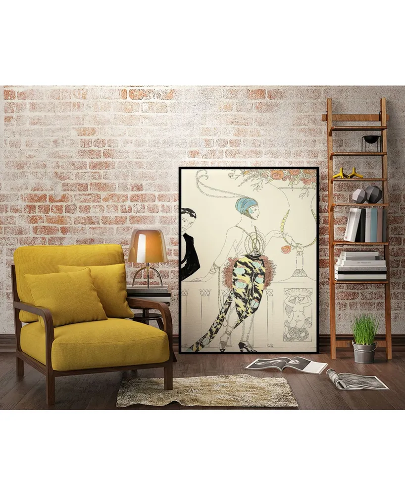 Giant Art 24" x 18" Arte Deco Fashion Ii Art Block Framed Canvas