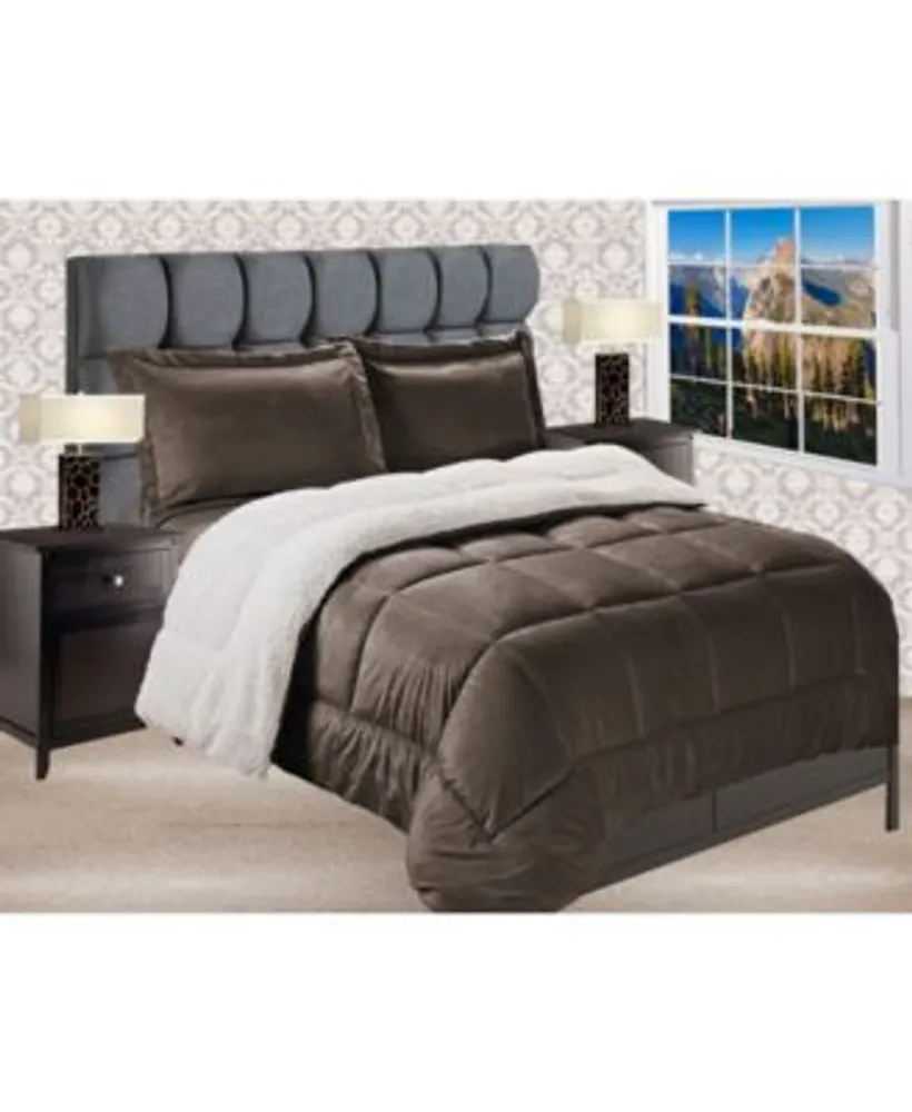 Elegant Comfort Micromink Sherpa Reversible Down Alternative Microsuede Comforter Sets