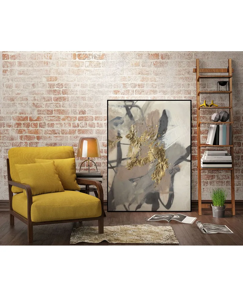 Giant Art 40" x 30" Golden Blush Ii Art Block Framed Canvas