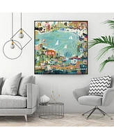 Giant Art 30" x 30" Abstract Marina Iv Art Block Framed Canvas