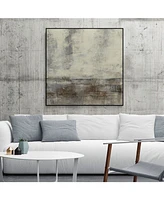 Giant Art 30" x 30" Neutral Plane Ii Art Block Framed Canvas