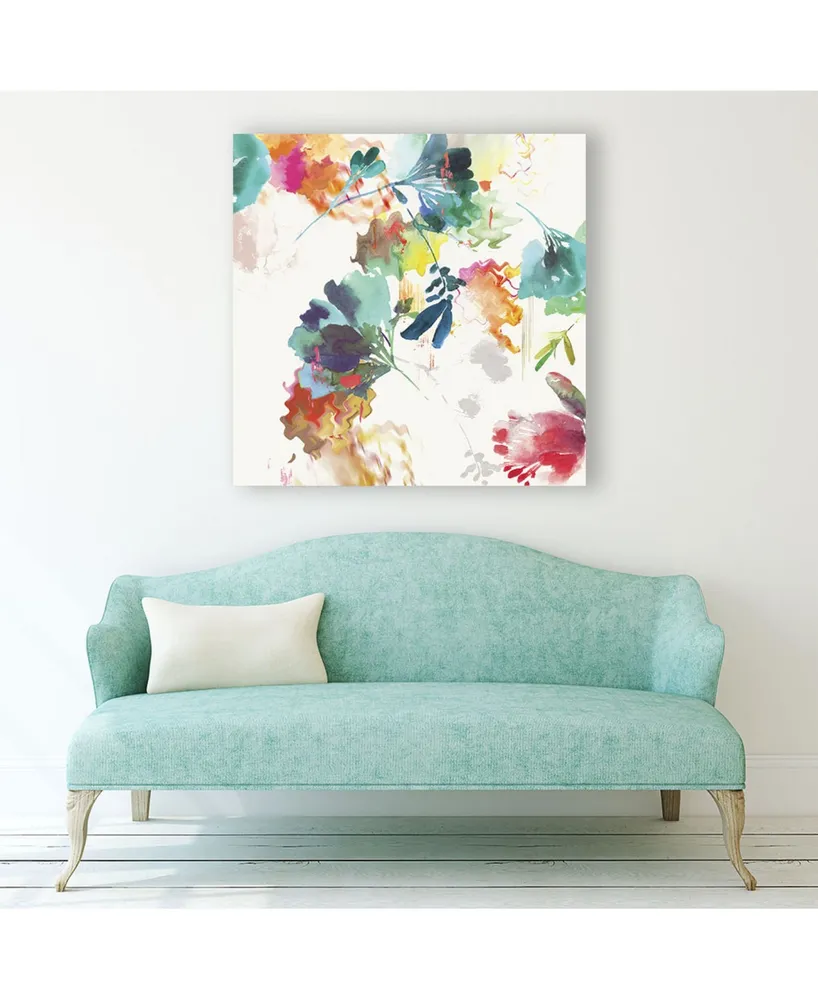 Giant Art 30" x 30" Glitchy Floral Ii Museum Mounted Canvas Print