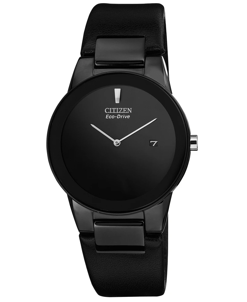 Citizen Men's Eco-Drive Axiom Black Leather Strap Watch 40mm AU1065