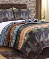 Greenland Home Fashions Black Bear Lodge Quilt Set 3 Piece