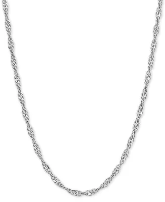 Singapore Link 20" Chain Necklace in Sterling Silver