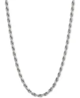 Rope Link Chain Necklace 18 24 In Sterling Silver Or 18k Gold Plated Sterling Silver 2 3 4mm