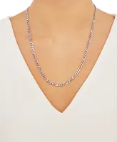 Figaro Link Chain 22" Necklace (4-1/3mm) in Sterling Silver