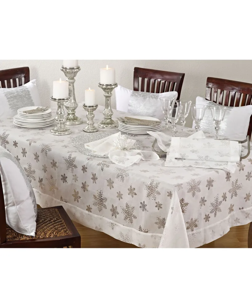 Saro Lifestyle Table Runner with Burnout Snowflake Design