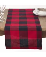 Saro Lifestyle Cotton Table Runner with Buffalo Plaid Pattern