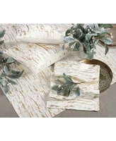 Saro Lifestyle Distressed Foil Metallic Design Glam Cotton Table Runner