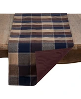 Saro Lifestyle Stitched Plaid Cotton Blend Table Runner