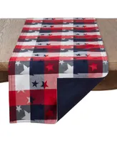 Saro Lifestyle Checkered Tablecloth with Stars Design