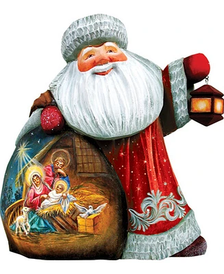 G.DeBrekht Woodcarved and Hand Painted Santa First Night Figurine