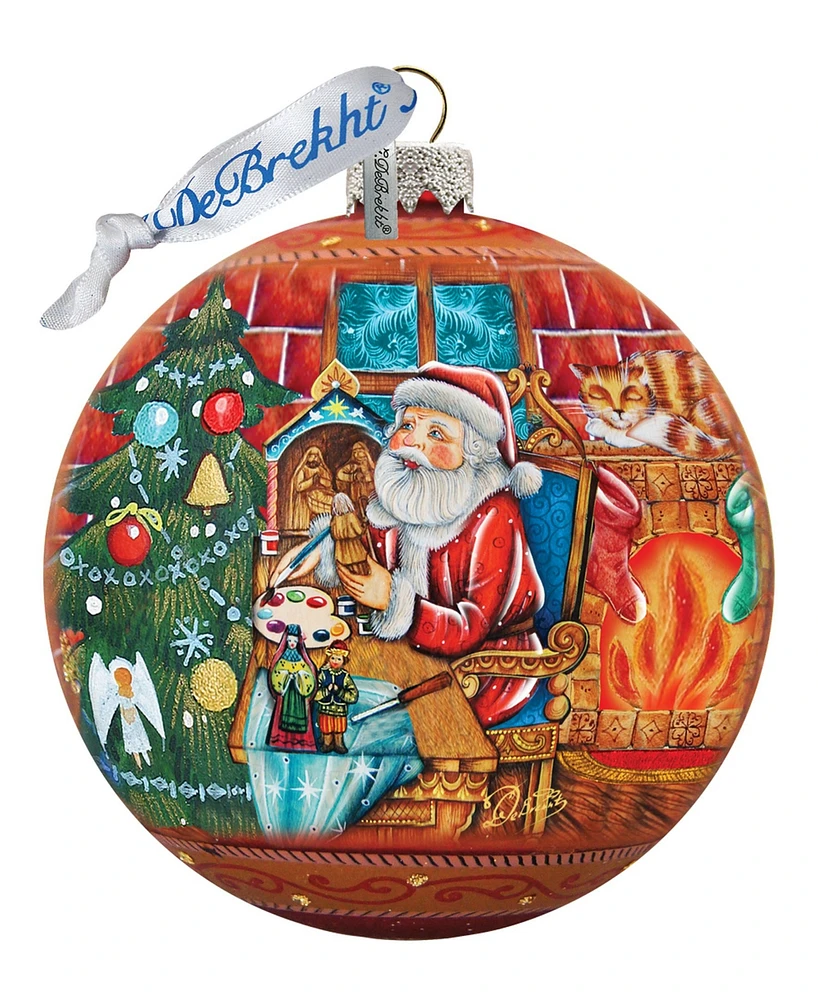 G.DeBrekht Nativity Workshop Ball Glass Ornament