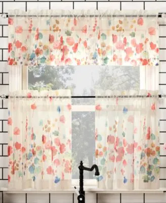 Rosalind Watercolor Floral Tier Valance Collection