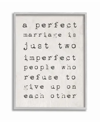 Stupell Industries A Perfect Marriage Gray Framed Texturized Art, 11" L x 14" H