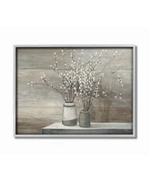 Stupell Industries Willow Still Life Gray Framed Texturized Art, 16" L x 20" H