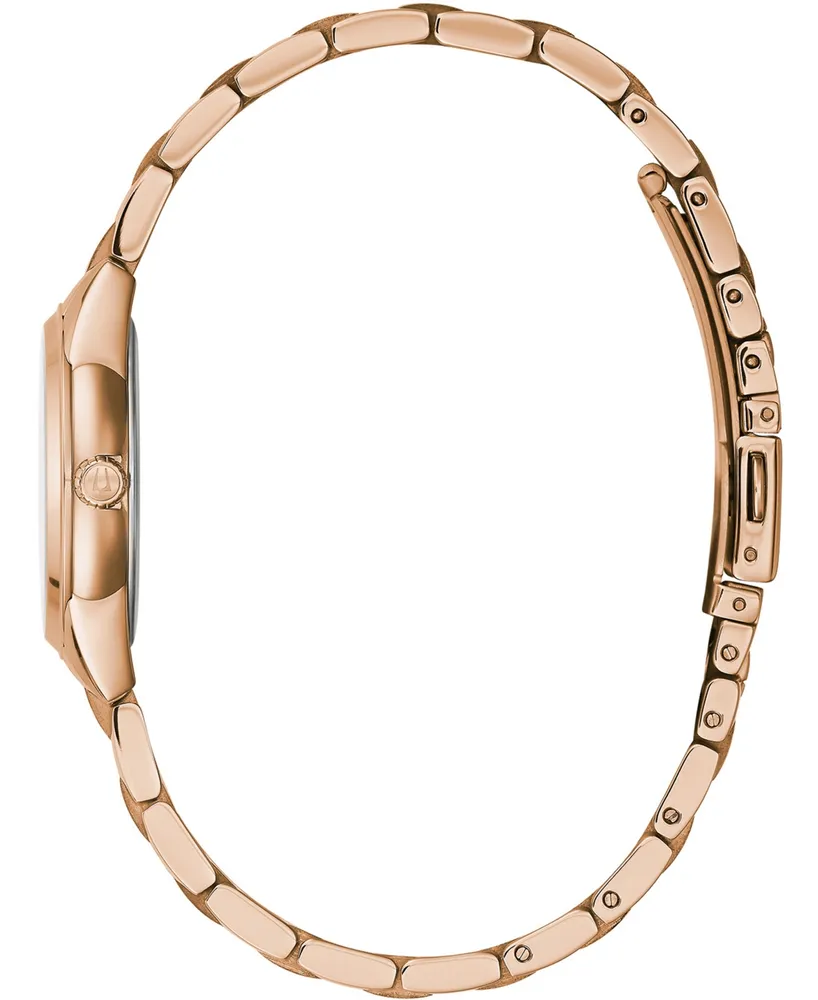 Bulova Women's Sutton Diamond-Accent Rose Gold-Tone Stainless Steel Bracelet Watch 28mm
