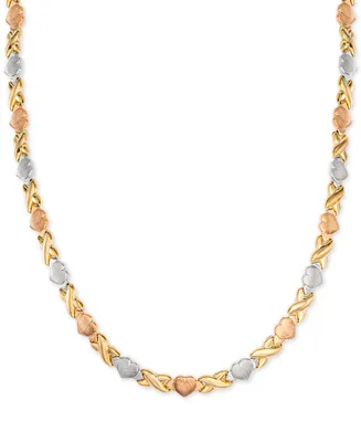 Giani Bernini Hearts & Kisses 17" Statement Necklace in 18k Tricolor Gold-Plated Sterling Silver, Created for Macy's (Also in Gold Over Silver and Ste