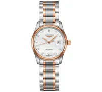 Longines Women's Swiss Automatic Master Diamond (1/20 ct. t.w.) 18k Rose Gold & Stainless Steel Bracelet Watch 29mm