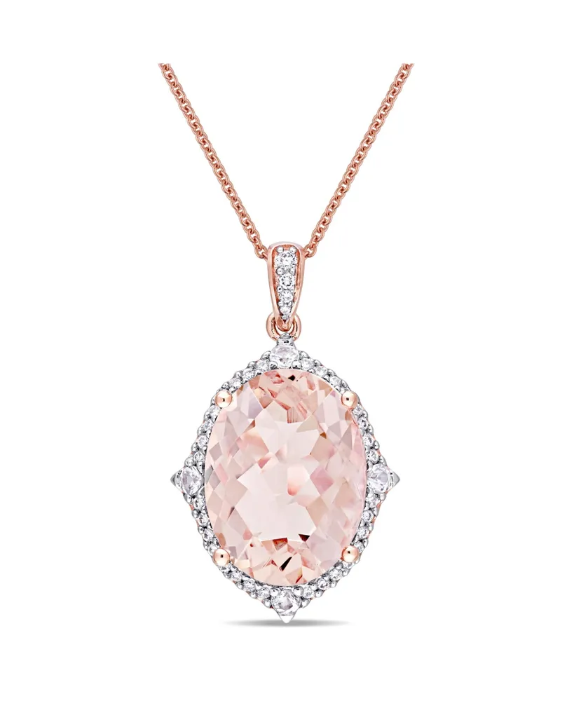 Natural Morganite Heart Pendant Necklace 1/10 ct tw Round 14K Rose Gold |  Jared
