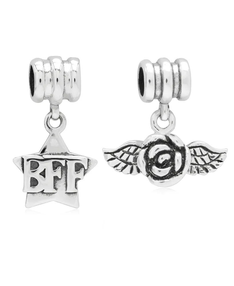 Rhona Sutton 4 Kids Children's Bff Rose Drop Charms - Set of 2 in Sterling Silver