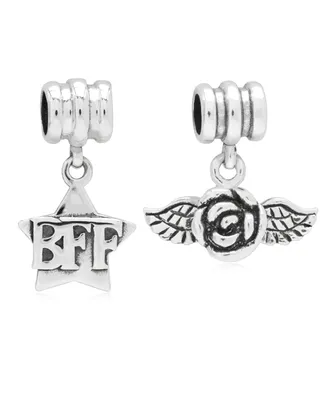 Rhona Sutton 4 Kids Children's Bff Rose Drop Charms - Set of 2 in Sterling Silver