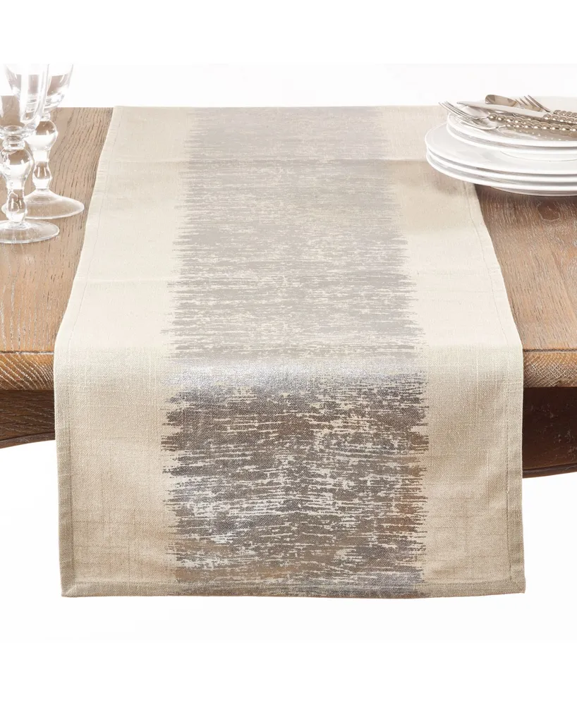 Saro Lifestyle Metallic Banded Table Runner