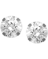 And Now This Cubic Zirconia 1/3" Stud Silver Plate Earrings