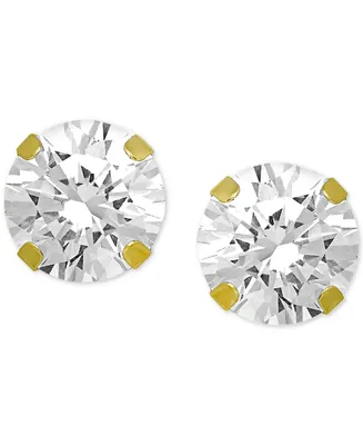 And Now This Cubic Zirconia 1/3" Stud Silver Plate Earrings