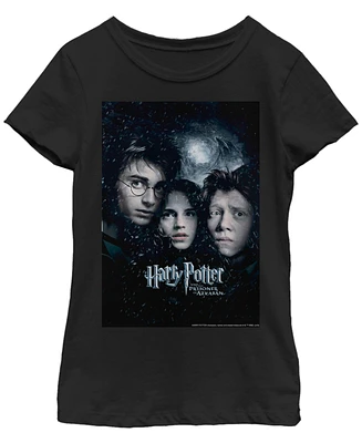 Girl's Harry Potter Prisoner Of Azkaban Harry Ron Hermione Poster Child T-Shirt